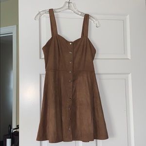 F21 SUEDE SKATER DRESS